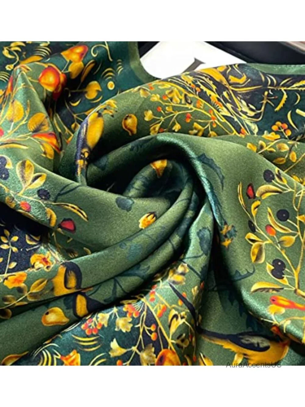 100% Silk Square Scarf for Hair, Neck, Bag Wrap